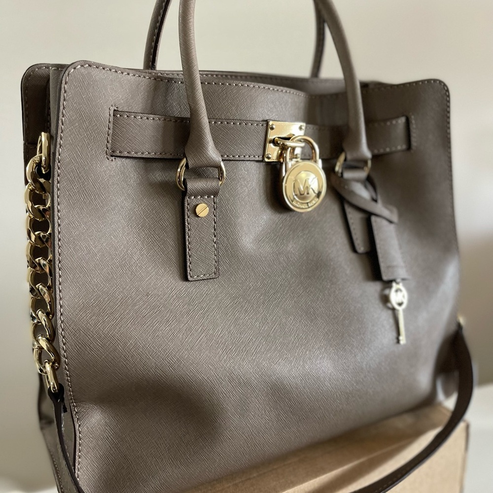 Michael Kors Brown Satchel with Gold Hardware